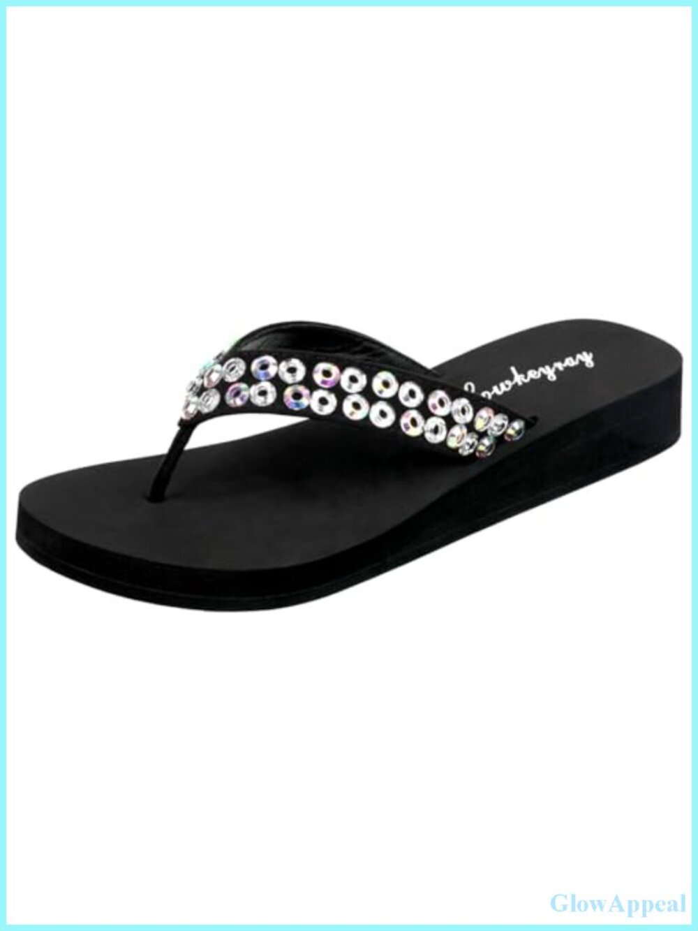 Rhinestone Flip Flops EVA Sole Sequin Sandals Comfortable Slip On